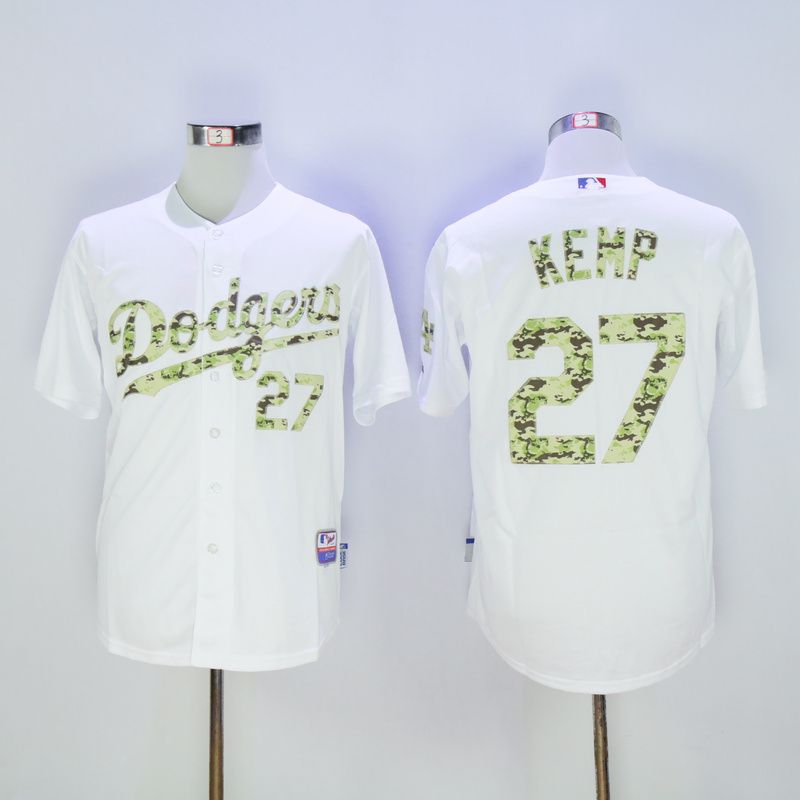 Men Los Angeles Dodgers #27 Kemp White Camo MLB Jerseys